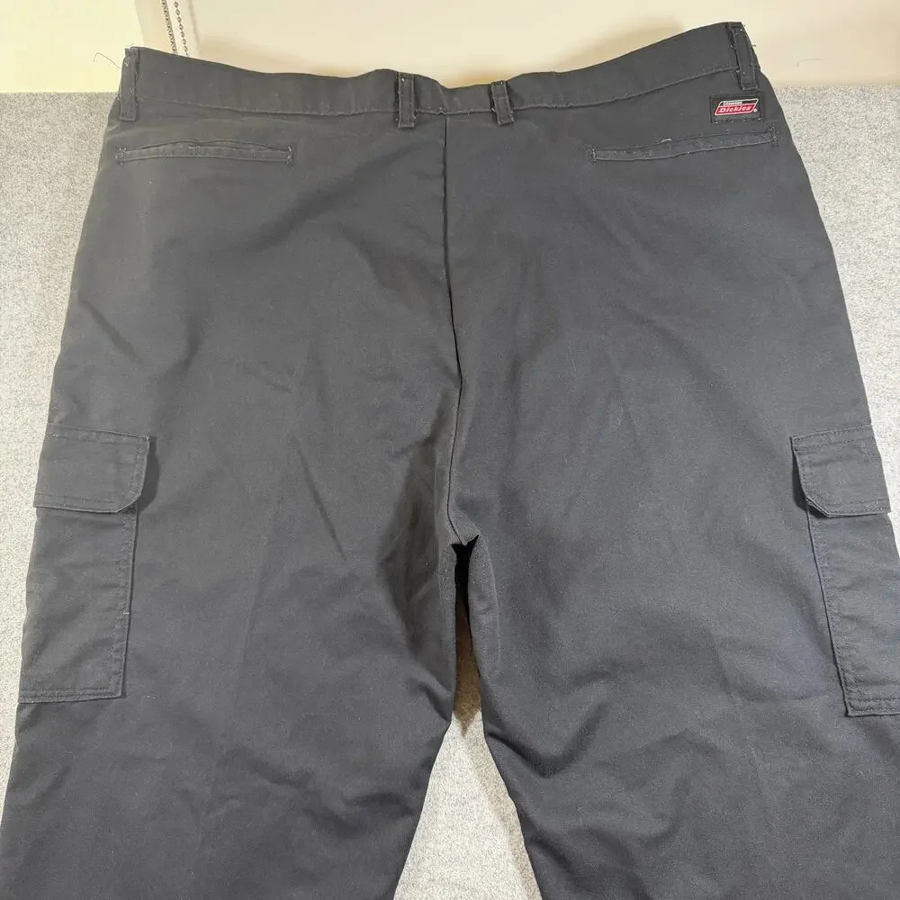 Dickies Cargo Pants Mens 44x32 Black Relaxed Fit Workwear Flap Pockets Utility